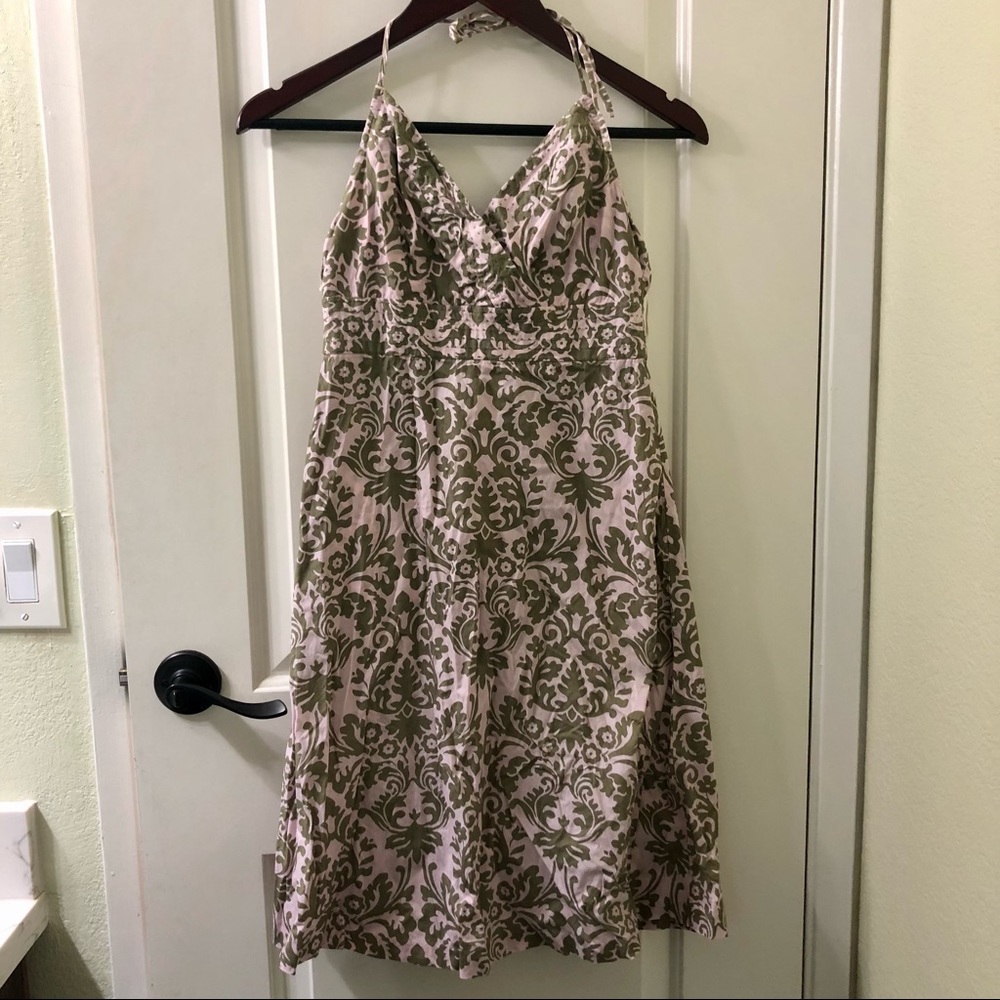 TOMMY BAHAMA Pink Green Floral Halter Dress, Sz 2 💕💕